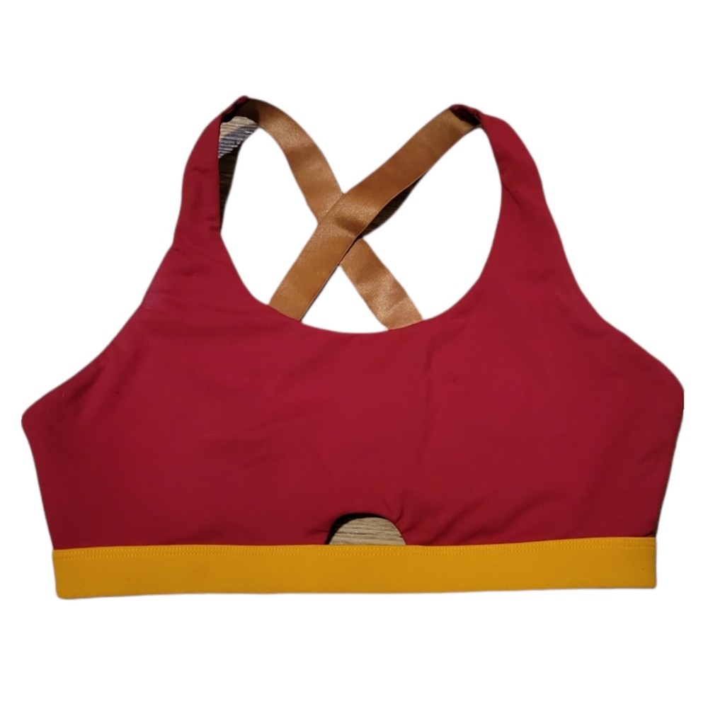Fabletics red and orange size small sports bra